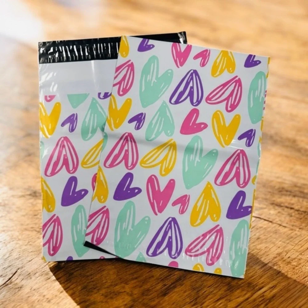 (10) 10x13 Hearts Poly Mailers